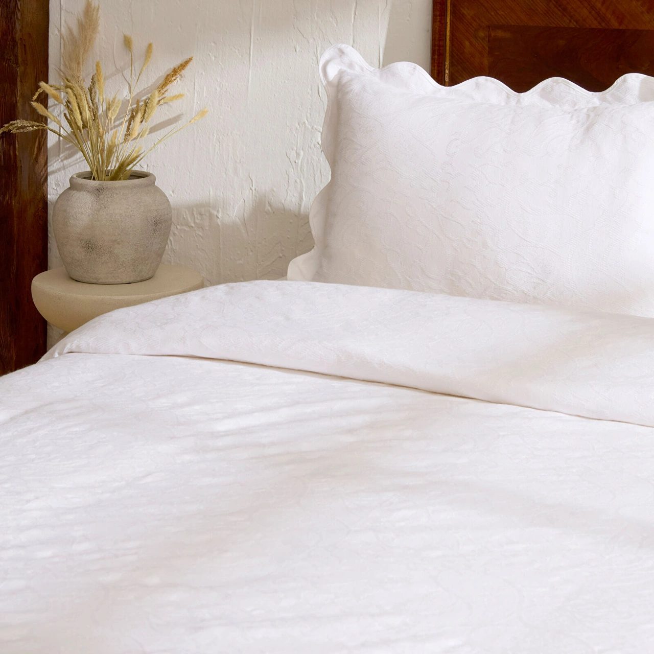 Karaca Home Marıbel %100 Pamuk Yatak Örtüsü Takımı Beyaz Beyaz