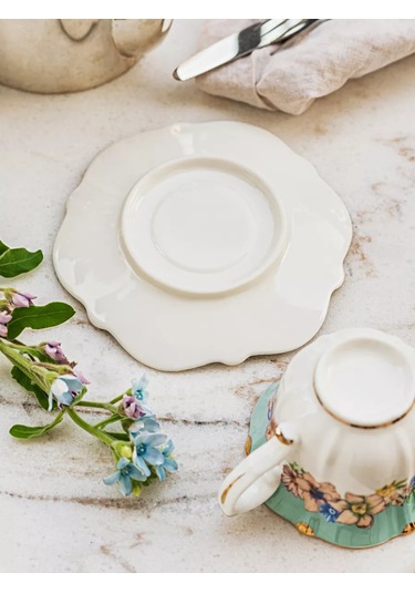 Roomi Seramik Çay Takımı 250 Ml, Fincan Ve Tabak Seti 245121630 Beyaz