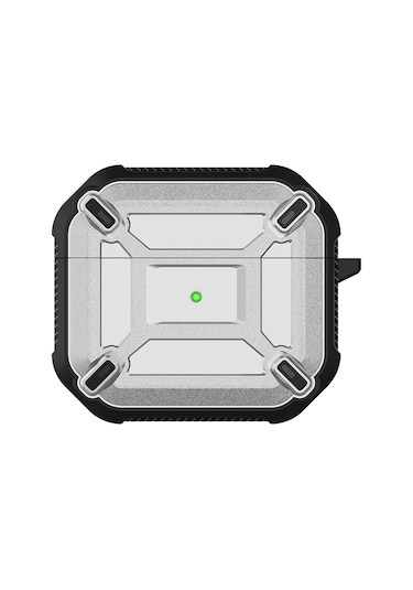 Airpods Uyumlu 3 İçin King Kong Armor Tpu + Pc Kulaklık Koruyucu Kılıf Gümüş