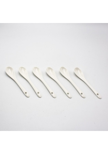 Konak Züccaciye Porselen 6lı Beyaz Kaşık Büyük 13 Cm