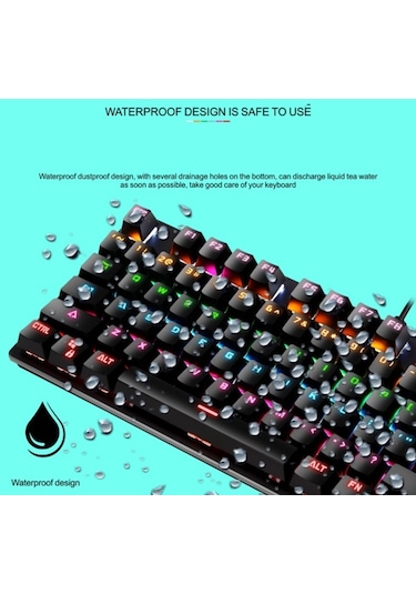 Leaven K550 87 Tuşlu Yeşil Switch Kablolu RGB Mekanik Oyuncu Klavye