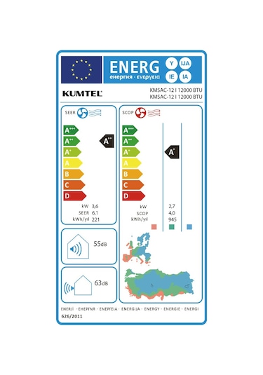 Kumtel KMSAC-12 12000 BTU Duvar Tipi Inverter Klima