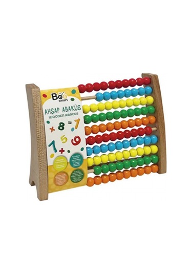 Bee Smart Doğal Ahşap Montessori Renkli Sayı Eğitici Boncuk Abak BEESMART.021