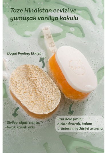 Balmy Doğal Kabak Lifli Sabun Coconut Vanılla Odunsu