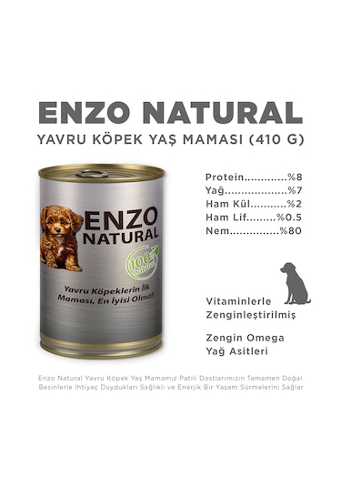 Enzo Natural Dana Etli Yavru Köpek Maması 410 G