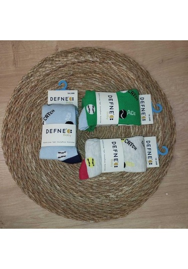Kopya - 3 Adet Pamuklu Erkek Çocuk Ve Bebek Külotlu Çorap-870 ÇoK Renkli