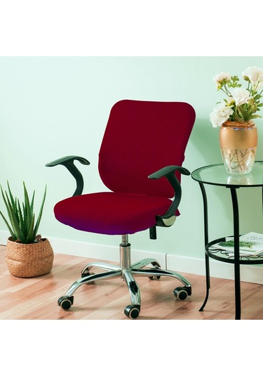 Homyl Bilgisayar Koltuğu Kılıfı Dönen Sandalye Kırmızı Kırmızı