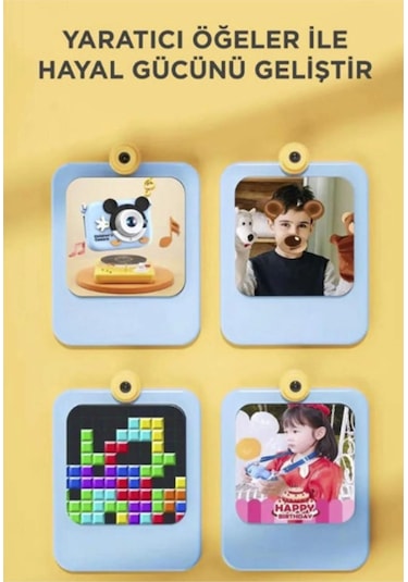 Mini 1080p Hd Çocuk Kamera Dijital Fotoğraf Makinesi 2.0 Inç Ekran 5 Adet Oyun Pembe