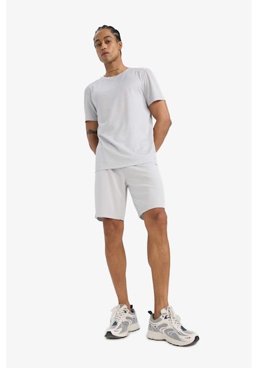 Defacto Defactofit Standart Fit Sporcu Kısa Paça Şort E9753ax25augr184 Gri