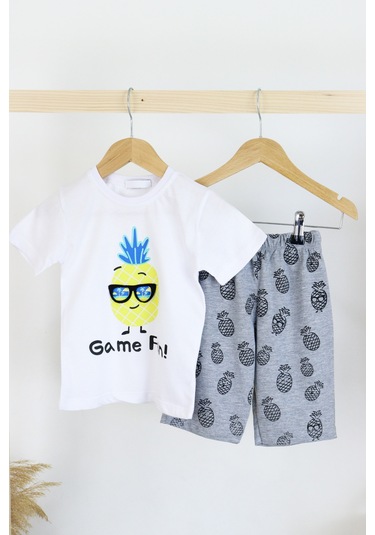 Erkek Çocuk Gözlük Model Pamuklu Şortlu 2'li Takım 001