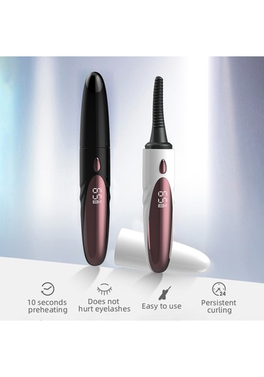 Shineyee Ayarlanabilir Isılı Elektrikli Kirpik Maşası, Silikon Fırça, Ekranlı, Temizleme Fırçası Ve Çift Taraflı Kirpik Fırçası Dahil