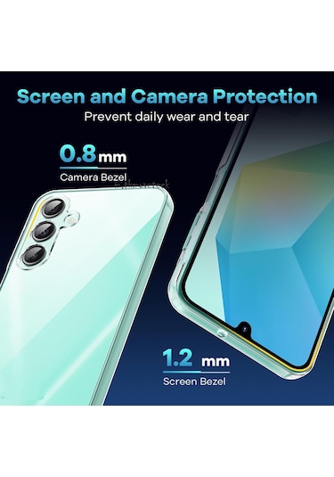 Samsung Galaxy Uyumlu A16 Kılıf Şeffaf Silikon + 9h Ekran Koruyucu Cam