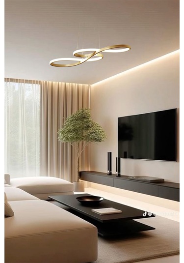 Ey Shop Eskitme Yılan Model 3 Renk Led Avize Eskitme - Gold