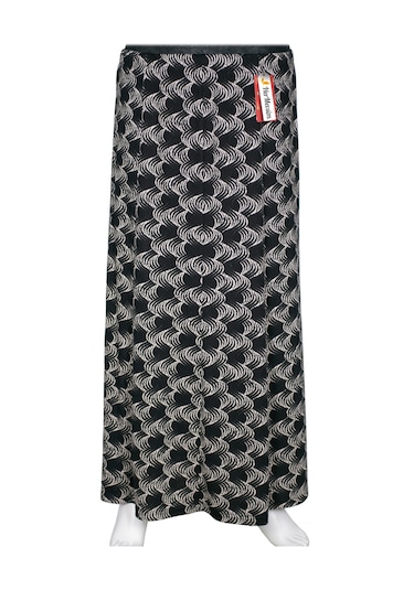 Hesna Kadın Betül 8 Parça Lastikli Astarsız Siyah Etek Desen 28 Siyah