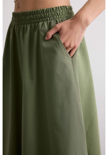 Defacto Esnek Belli Cepli Maxi Etek F7897ax25smkh258 Haki