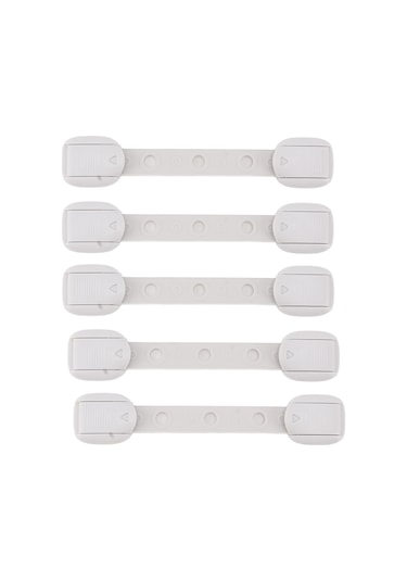 Jeemson 5 Adet Gri Çocuk Güvenlik Kilidi - Çift Yönlü Ayarlanabilir Dolap/çekmece/ Buzdolabı Kilitleri - Bebek Ellerini Korumak İçin Abs Malzeme Gri