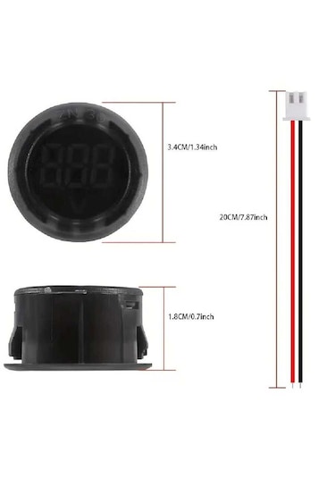 Dc 4-100v Dijital Voltmetre Mavi Led Araç, Tekne, Karavan, M