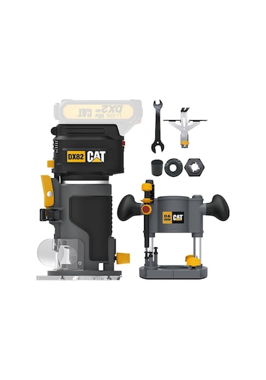 Cat Dx82b.3 18volt Şarjlı Kömürsüz 6mm Devir Ayarlı Profesyonel Avuç İçi El Frezesi Formika Tıraşlama Akü Dahil Değildir