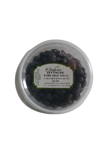 Sadıcım Kuru Sele (TUZSUZ) Siyah Zeytin USLU 650 GR