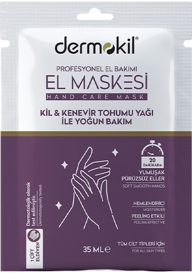 Dermokil Kil ve Kenevir Yağlı Peeling Etkili El Maskesi 2 x 35 ML