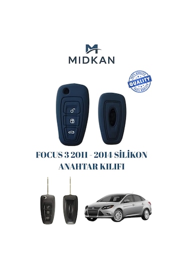 Focus 3 Silikon Anahtar Kılıfı 2011-2014 Siyah Renk