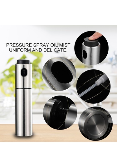 Geeksen Paslanmaz Çelik Yağ Sprey Şişesi Hava Basıncı Barbekü Fitness Mutfak Pişirme Yağı Spreyi Zeytinyağı Spreyi Yağ Kontrol Kabı 2 Paket Çok Renkli
