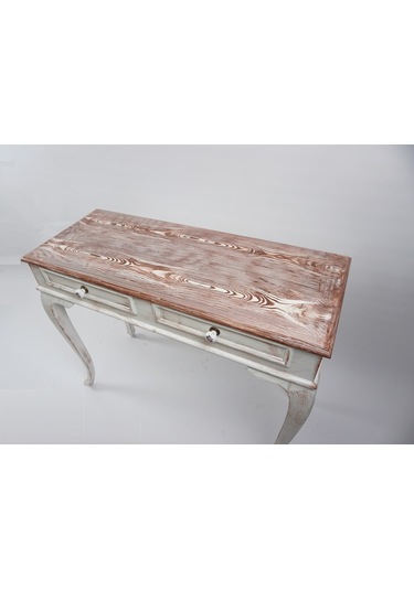 Masifart 100 Cm Seme Beyaz Eskitme Dresuar Çekmeceli Makyaj Masas Beyaz