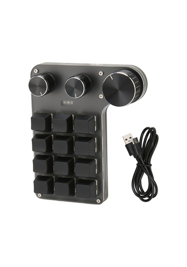 12 Tuşlu 3 Düğmeli Mekanik Klavye Kırmızı Anahtar Su Geçirmez Toz Geçirmez Ses Kontrolü Çok İşlevli Oyun Ofis Klavyesi Usb Kablosu