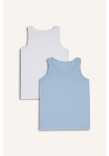 Defacto Erkek Çocuk 2li Atlet V4445a625aube366 Mavi