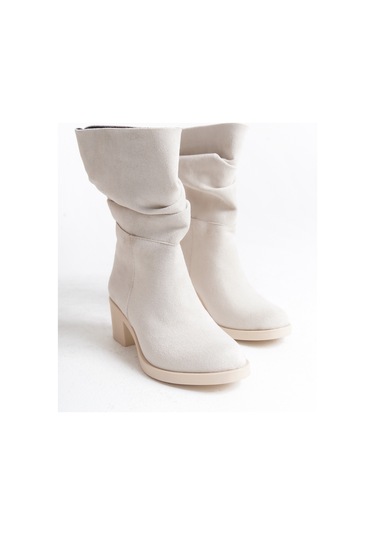 Garantili D1002 Soğuk Geçirmez Kışlık Kadın Bot Vizon-Süet