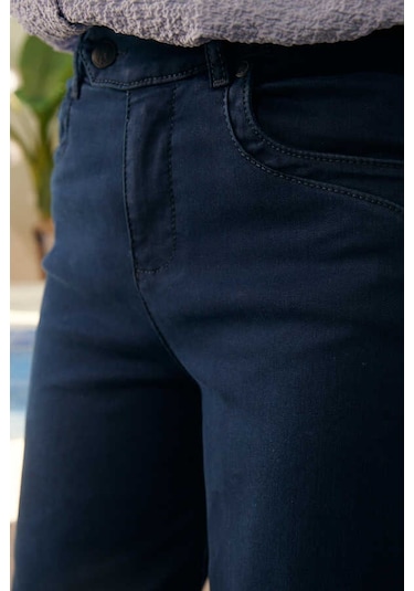 Neways 1067-denim Bol Paça Pantolon Lacivert Çok Renkli
