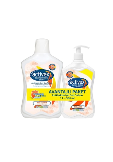 Activex Aktif Antibakteriyel Sıvı Sabun 1 L + 500 ML