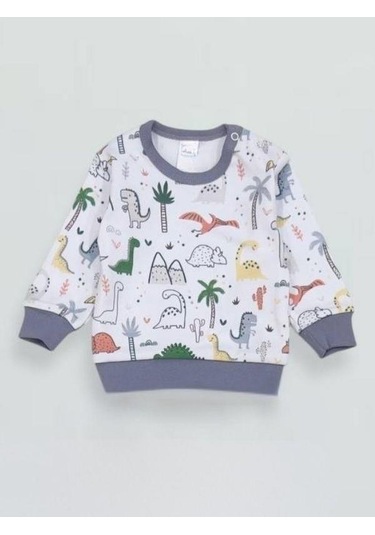 Erkek Bebek Desenli Pamuklu Pijama Takım-15341 Çok Renkli