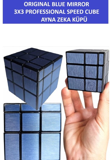 Qy Mırror 3x3 Blue Ayna Küp -zeka Küpü - Profesyonel Speed Cube Blue Mirror - Sabır Küpü -