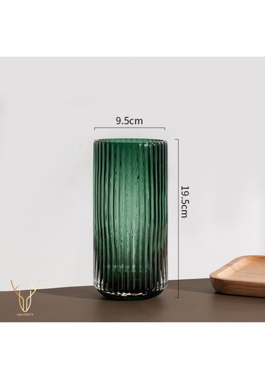 Lıgna Yeşil Cam Vazo - Küçük 19,5 Cm Yeşil