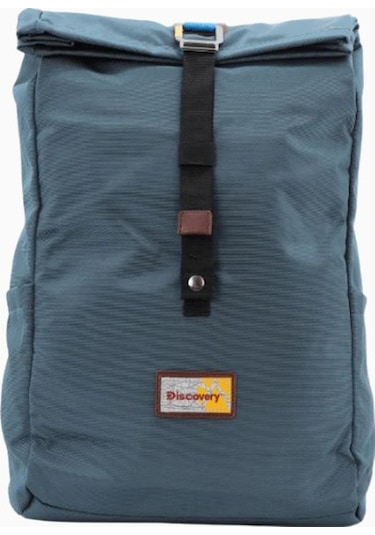 Discovery Icon Roll Top Sürdürülebilir Unisex Sırt Çantası Mavi 3