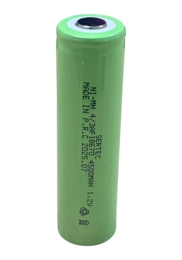 Sertec - 1.2v 4500 Mah - 4/3af - Ni-mh Şarjlı Pil - Başsız / Flat Head