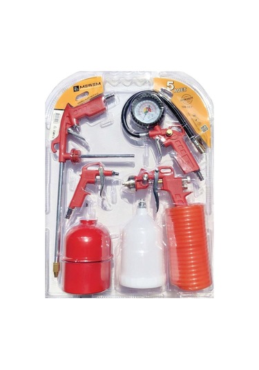 5 Parça Havalı Alet Seti Boya Mazot Tabancası Hava  Hortumu
