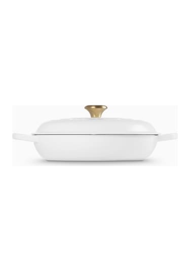 Le Creuset Gourmet Profesyonel Lüks Döküm Tencere Beyaz 30 Cm