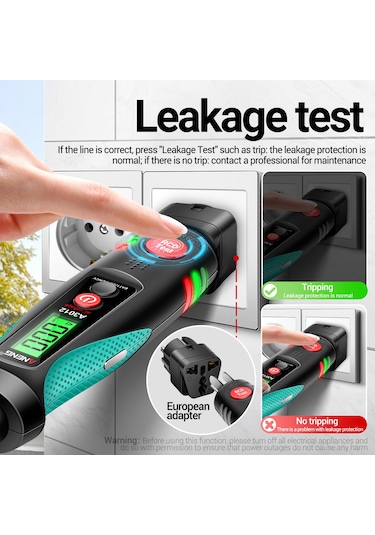 Vkemall Priz Aneng A3012 Çok Fonksiyonlu Soket Devre Analiz Cihazı Ac/dc Gerilim Test Cihazı