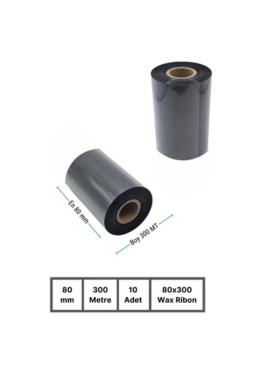 Wax Ribon 10 Adet Rulo 80 Mm X 300 Mt 1