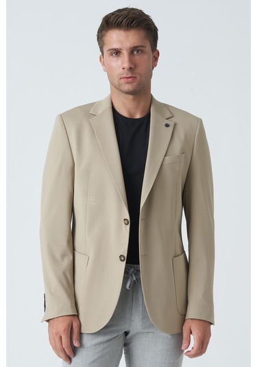 White Stone Belfast C4010 Slim Fit 6 Drop Ceket Bej-bej Bej
