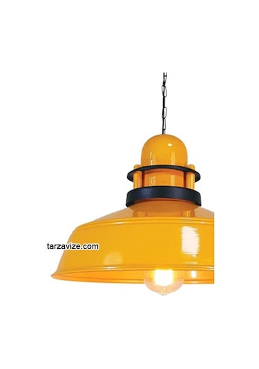 Tarzavize Trt48 Dekoratif Sarı Tekli Retro Modern Sarkıt Avize Sarı