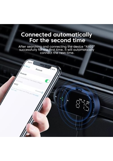 Sones Araç Bluetooth 5.2 Ses Alıcı Desteği Kablosuz Arama