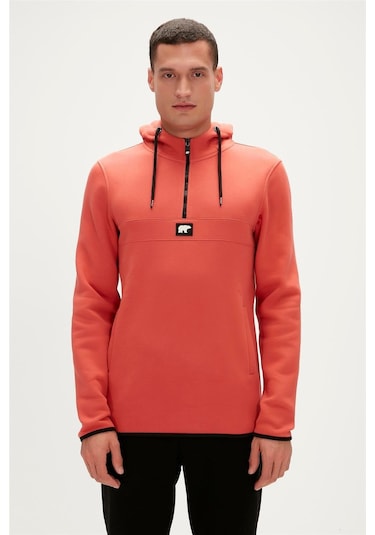 Bad Bear Defence Half-zıp Hoodıe Erkek Polar Sweatshırt Turuncu