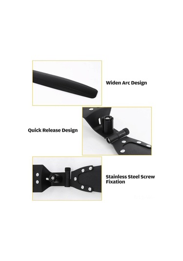 Pazly Dağ Ve Yol Bisikletleri İçin Pratik Çamurluk Seti - Kolay Kurulum, Siyah Siyah