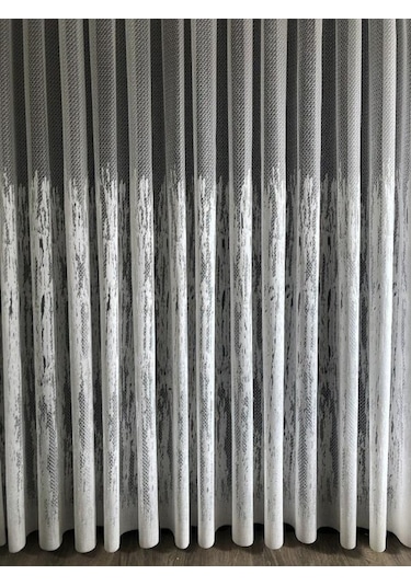 Tül Perde Etek Alev Desen 17762 Örme Kumaş Çok Renkli