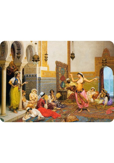 Dekoratif Baskılı Keçe Amerikan Servisi, Supla 4'Lü Servis Takım  -347 Çok Renkli