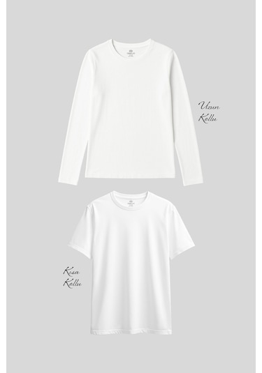 Tommylife Basic O Yaka 2li Paket Beyaz Kadın T-shirt Beyaz