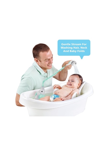 Yookidoo Bebek Banyo Duş Başlığı - Gövde Musluğu Durulama Sistemine Sahip Fil Su Pompası - Yenidoğan Bebekler İçin Yeşil